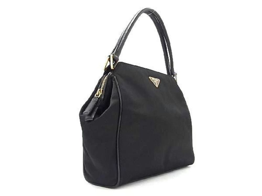 Prada Tote Handbag Black Bag Tessuto